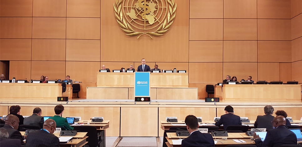 Jens Spahn im Plenum der Weltgesundheitsversammlung