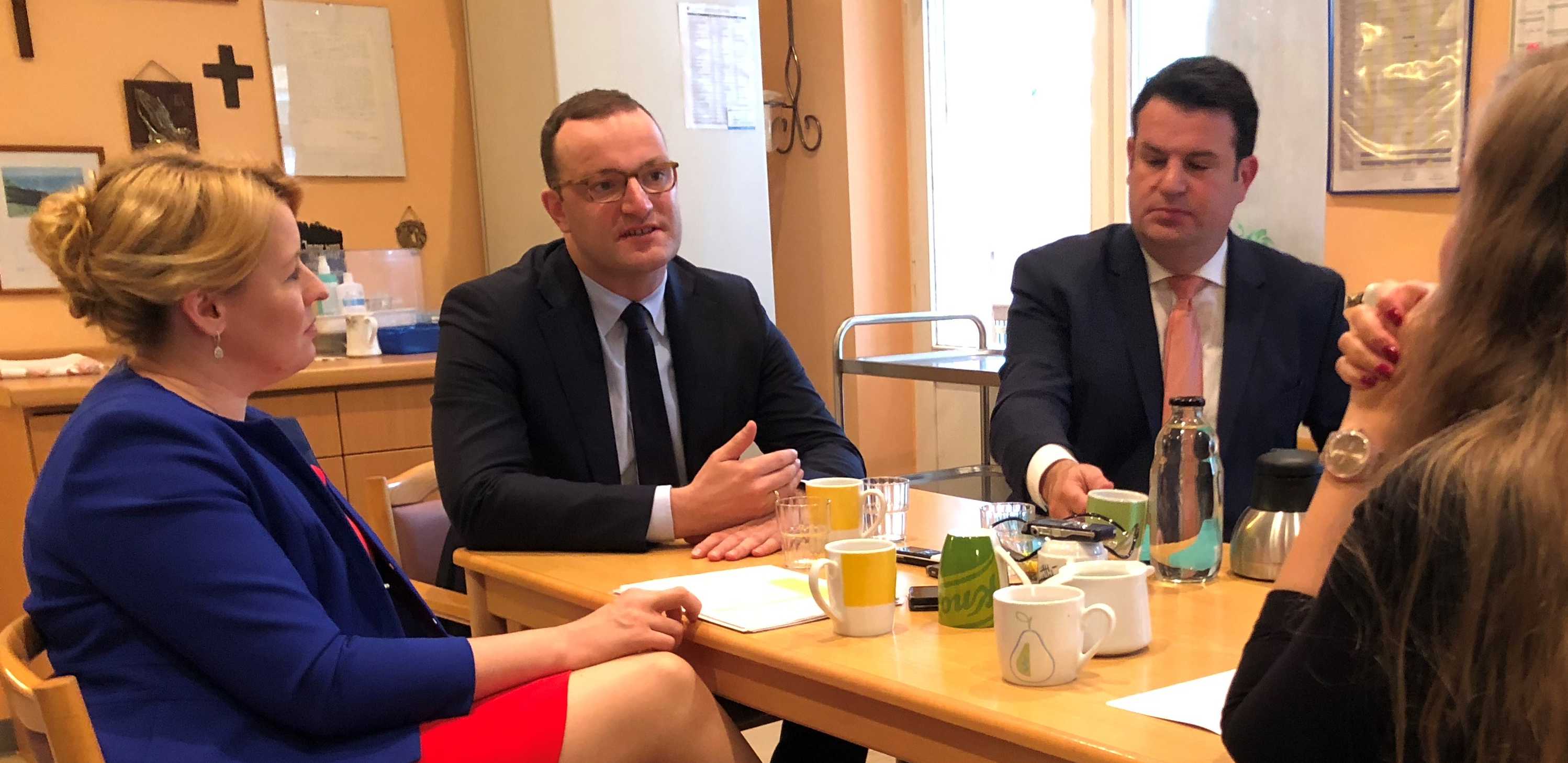 Jens Spahn, Franziska Giffeyund Hubertus Heil im Interview