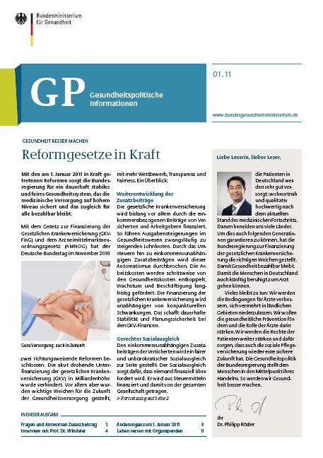 Gesundheitspolitische Informationen 01/2011