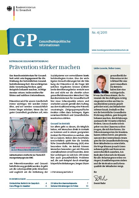 Gesundheitspolitische Informationen 04/2011