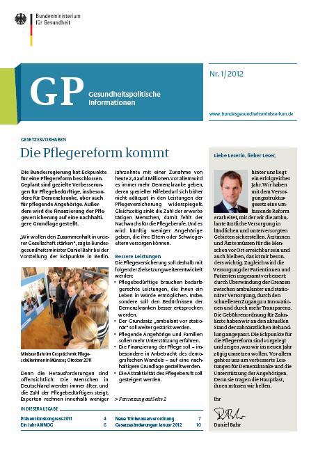 Gesundheitspolitische Informationen 01/2012