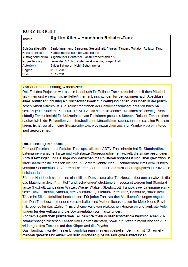 Agil im Alter – Handbuch Rollator-Tanz