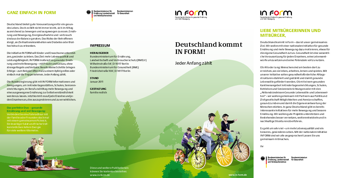 Flyer: Deutschland kommt IN FORM!