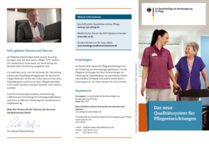 Informationsflyer: Das neue Qualitätssystem für Pflegeeinrichtungen Vorschaubild: Flyer "Das neue Qualitätssystem für Pflegeeinrichtungen"