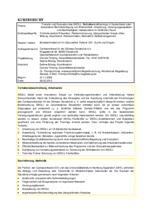 Kurzbericht: Transfer und Evaluation des SKOLL