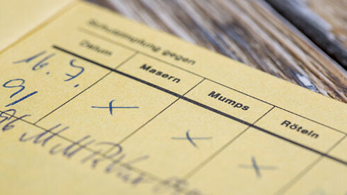 Foto: Impfplan; bei verschiedenen Krankheiten sind Kreuze gesetzt, darunter eine ärztliche Unterschrift (Bildquelle: Kunertus/Shutterstock)