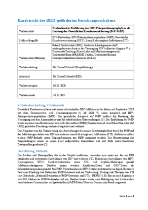 Evaluation der Einführung der HIV-Präexpositionsprophylaxe als Leistung der Gesetzlichen Krankenversicherung (EvE-PrEP)