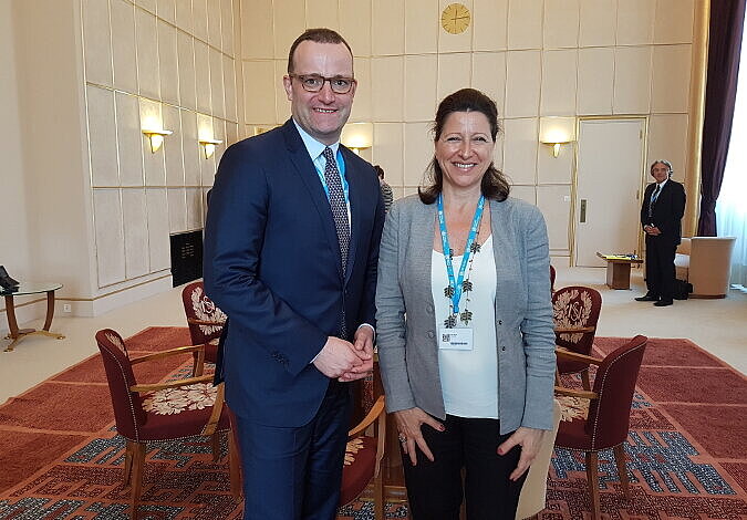 Foto: Bundesgesundheitsminister Jens Spahn mit seiner Minister-Kollegin aus Frankreich, Agnes Buzyn