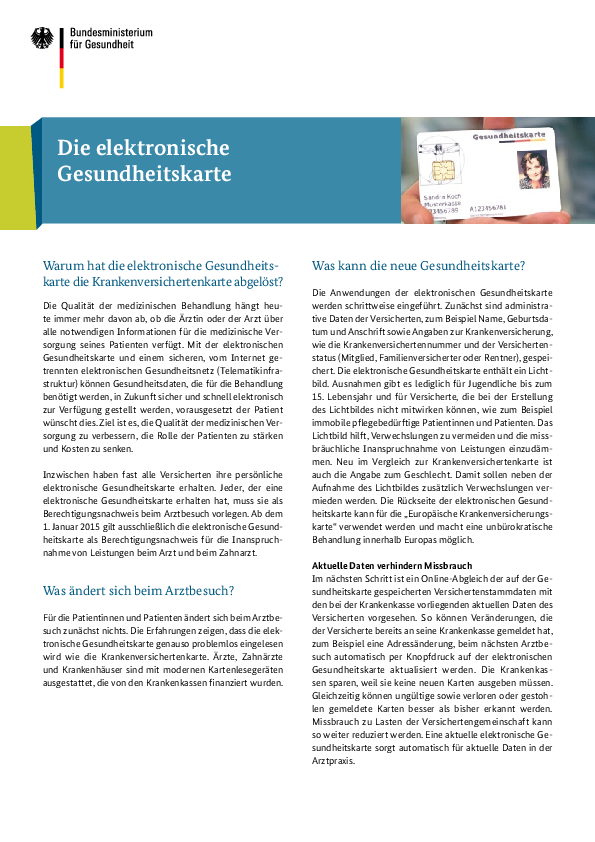 Die elektronische Gesundheitskarte