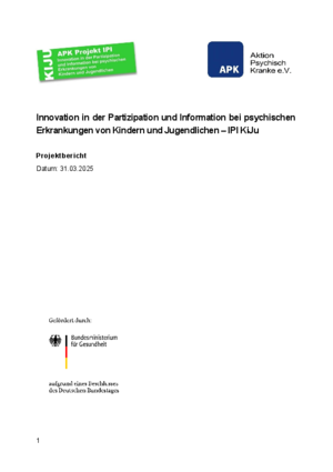 Innovation in der Partizipation und Information bei psychischen Erkrankungen von Kindern und Jugendlichen - IPI KiJu