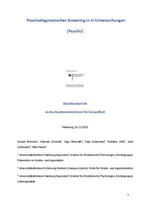Psychodiagnostisches Screening in U-Untersuchungen