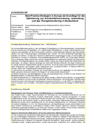 Kurzbericht Best-Practice-Strategien Arzneimittelverordnung