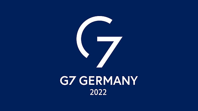 Logo: G7 Germany 2022 (blauer Hintergrund)