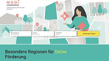 Homepage der Plattform „Medilandkompass“