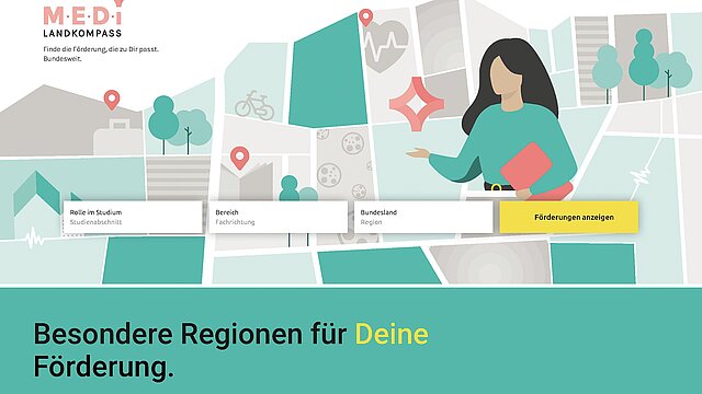 Homepage der Plattform „Medilandkompass“