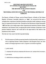 Vorschaubild zu dem Dokument "Joint Declaration of intent on cooperation in the field of Health betweend the Ministry of Health of Ukraine and the Federal Ministry of Health of the federal Republic of Germany"