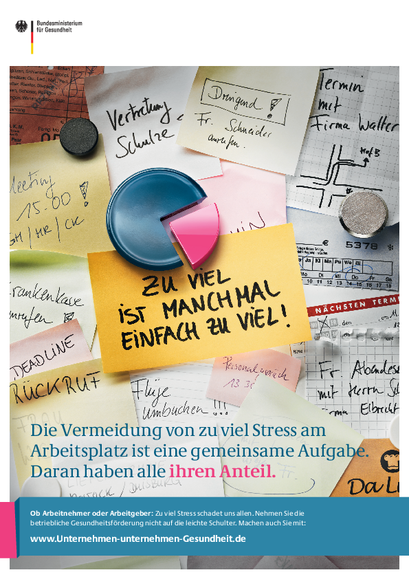 Plakat: Unternehmen unternehmen Gesundheit – Plakate zur betrieblichen Gesundheitsförderung – Motiv Post-it (plano)