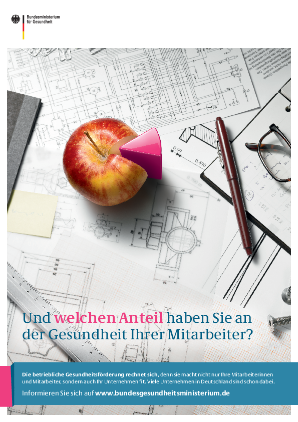 Plakat: Unternehmen unternehmen Gesundheit – Plakate zur betrieblichen Gesundheitsförderung – Motiv Apfel (auf DIN A4 gefalzt)