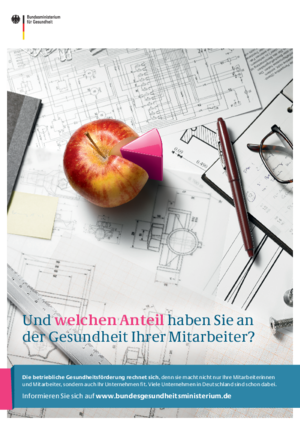 Plakat: Unternehmen unternehmen Gesundheit – Plakate zur betrieblichen Gesundheitsförderung – Motiv Apfel (auf DIN A4 gefalzt)