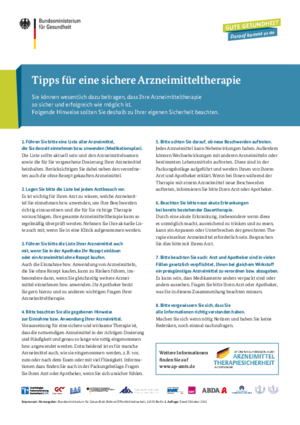 Tipps für eine sichere Arzneimitteltherapie