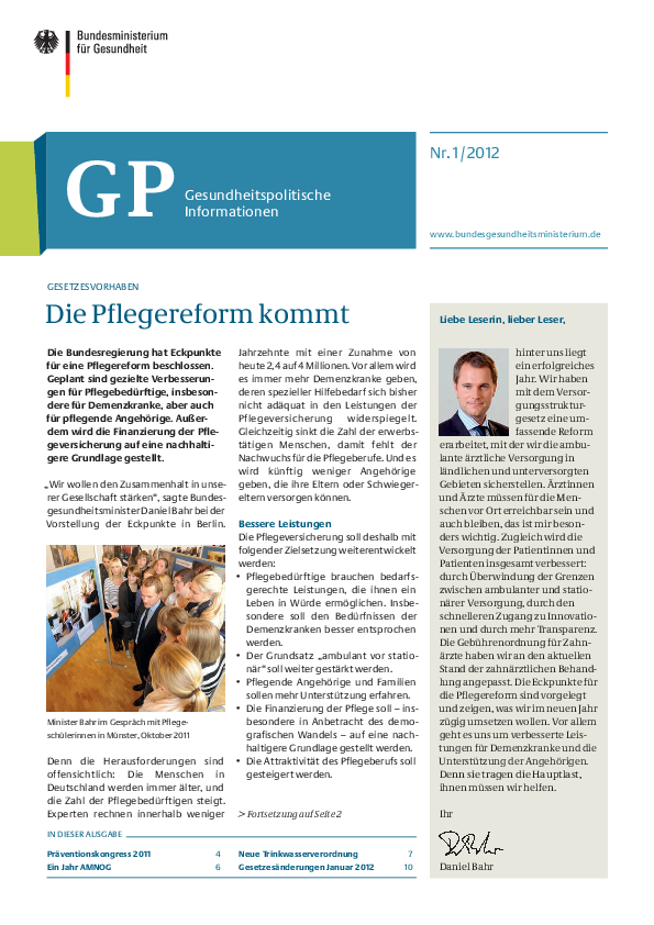 Gesundheitspolitische Informationen 01/2012