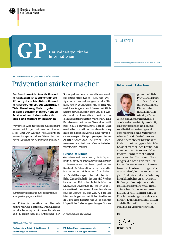 Gesundheitspolitische Informationen 04/2011