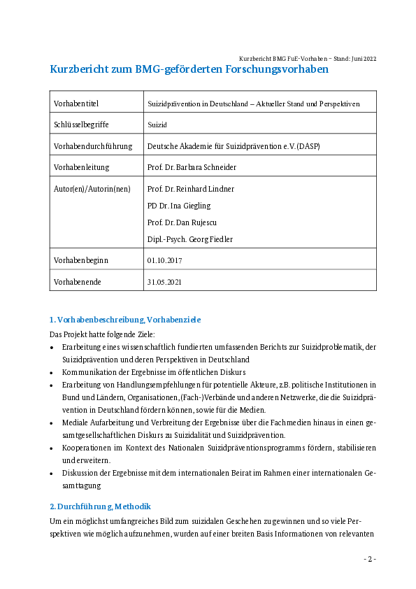 Kurzbericht: Entwicklung und Evaluation von E-Mental-Health-Interventionen zur Entstigmatisierung von Suizidalität (4E)