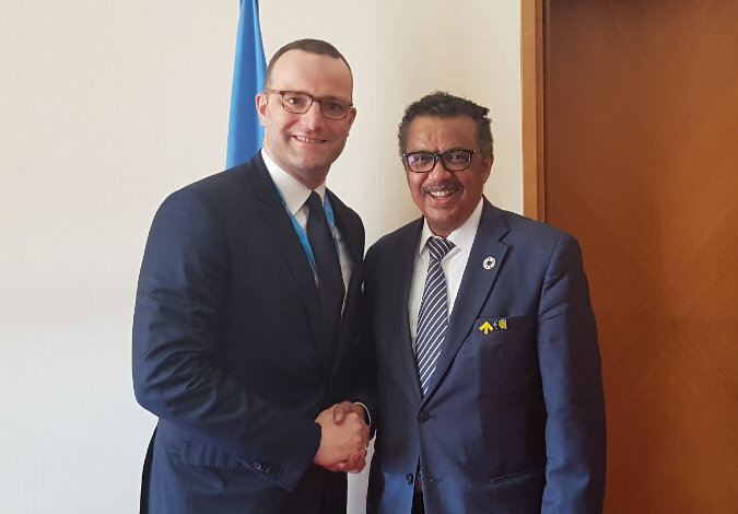 Foto: Bundesgesundheitsminister Jens Spahn mit dem WHO-Generaldirektor, Tedros Adhanom Ghebreyesus