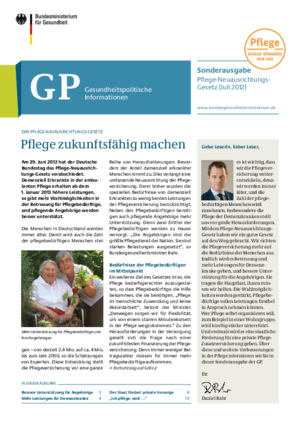Gesundheitspolitische Informationen - Sonderausgabe Pflege-Neuausrichtungs-Gesetz