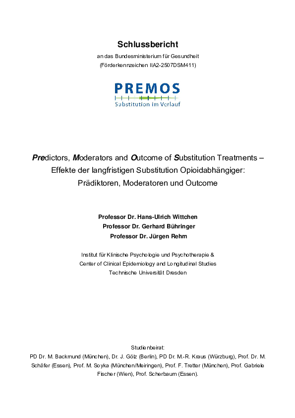 Projektbericht: PREMOS – Langfristige Substitution Opiatabhängiger