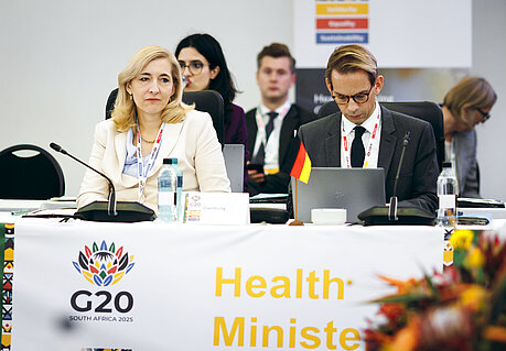 Bundesgesundheitsministerin Nina Warken beim Treffen der G20-Gesundheitsminister/innen in Südafrika
