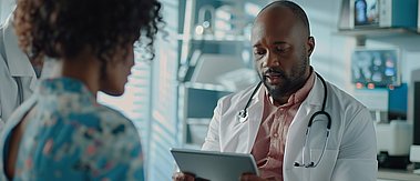 Patientin und Doktor im Gespräch