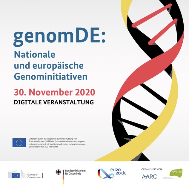genomDE - Digitale Veranstaltung am 30. Nov. (Bildquelle: BMG) genomDE - Digitale Veranstaltung am 30. Nov. (Bildquelle: BMG)