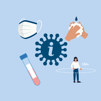 Corona Schaubild mit verschiedenen Symbolen