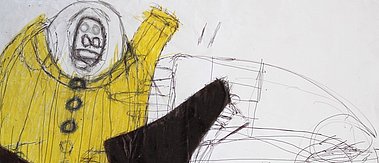 Werk des verstorbenen Künstlers Achim Maaz aus der Sammlung der Galerie ART CRU Berlin, welche sich auf Kunst von Menschen mit Behinderungen und psychischen Ausnahmeerfahrungen konzentriert