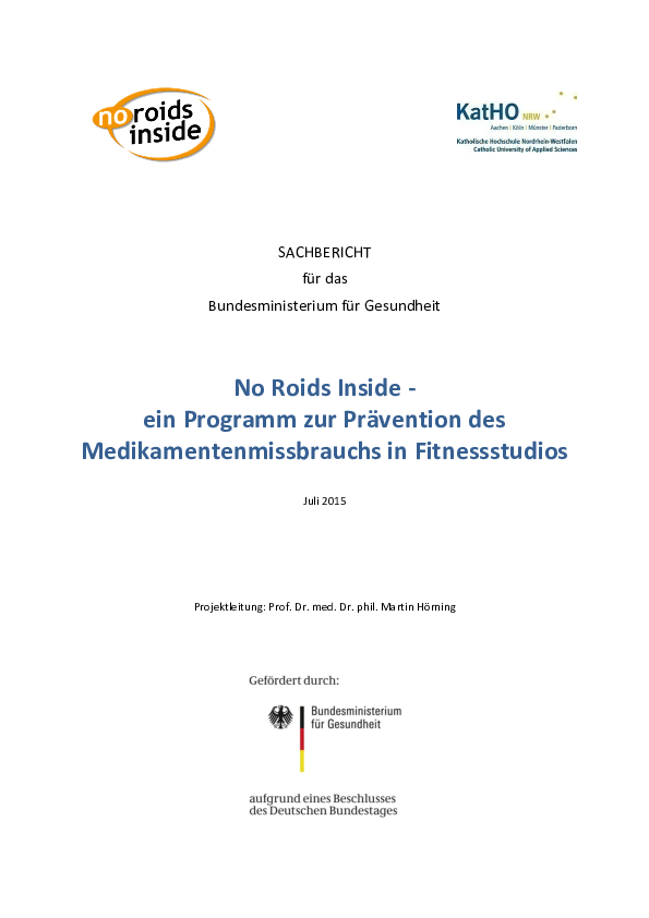 Abschlussbericht: No Roids Inside – ein Programm zur Prävention des Medikamentenmissbrauchs in Fitnessstudios