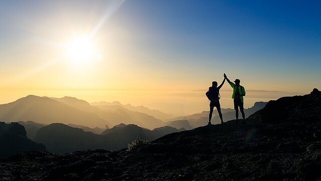 Wanderer auf einem Berg