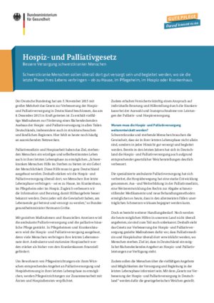 Flyer: Hospiz- und Palliativgesetz