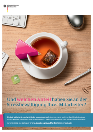 Plakat: Unternehmen unternehmen Gesundheit – Plakate zur betrieblichen Gesundheitsförderung – Motiv Teetasse (plano)