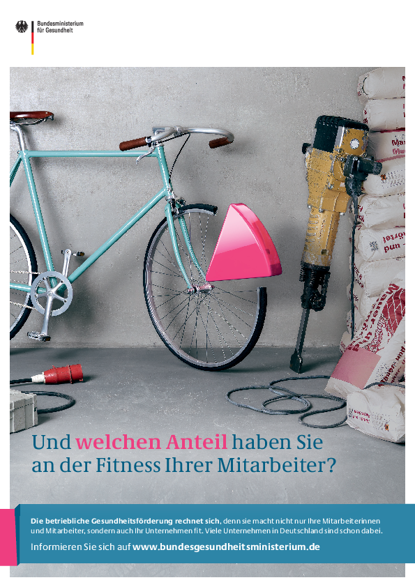 Plakat: Unternehmen unternehmen Gesundheit – Plakate zur betrieblichen Gesundheitsförderung – Motiv Fahrrad (plano)